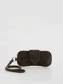 Etui na dokumenty i karty - Reserved - Zamszowe etui na okulary - ciemnobrązowy - miniaturka - grafika 1