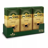 Kawa - Kawa ziarnista Jacobs Crema zestaw 3x 1kg intensywność 3/6 - miniaturka - grafika 1