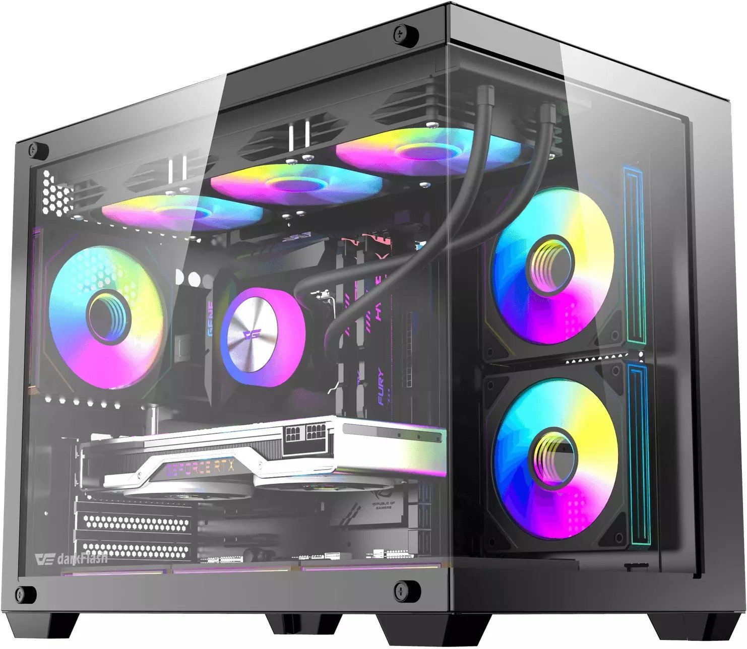 Obudowa Darkflash Obudowa komputerowa DarkFlash B275 PRO czarna + 6 wentylatorów B275 PRO BLK +6F