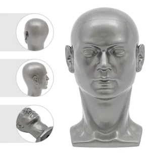 Obwód głowy manekina 50 cm Model głowy mężczyzny Wyświetlacz głowy (szary błyszczący) - Manekiny wystawowe - miniaturka - grafika 1