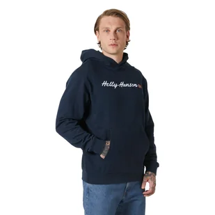 Męska bluza z kapturem Helly Hansen Core Graphic Sweat Hoodie navy - M - Bluzy męskie - miniaturka - grafika 1