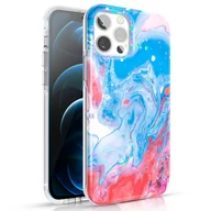 Etui i futerały do telefonów - Kingxbar Watercolour Series kolorowe etui do iPhone 12 Pro Max niebieskoróżowy - miniaturka - grafika 1