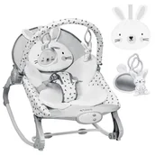 Leżaczki i huśtawki - Bujaczek leżaczek Cloe 35, 3 poziomy wibracji, 2 tryby, regulowana poduszka, Króliczek - miniaturka - grafika 1