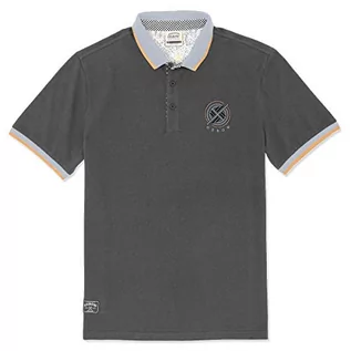 Koszulki męskie - Oxbow Oxbow N1NACHEM męska koszulka z krótkim rękawem dwukolorowa polo, szara (kawiar), M N1NACHEM - grafika 1