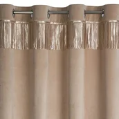 Zasłony - Euro Firany Zasłona Velvet Jasper 140 x 250 Przelotka Beżowy 1218096 - miniaturka - grafika 1