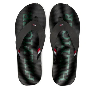 Japonki Tommy Hilfiger Massage Beach Sandal FM0FM05443 Czarny - Klapki i japonki męskie - miniaturka - grafika 1