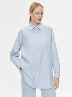 Tommy Hilfiger Koszula WW0WW38968 Błękitny Oversize - Koszule damskie - miniaturka - grafika 1