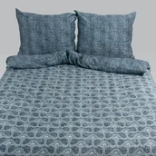 Pościel - Andropol Pościel satynowa 200x220 Laura 5 18834 niebieska geometria MKO-2310130 - miniaturka - grafika 1