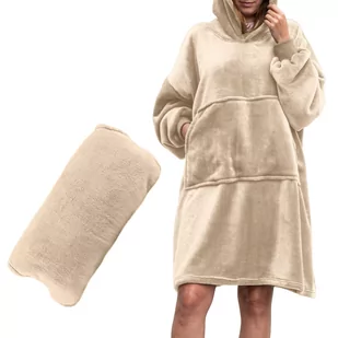 Bluzair Koco Bluza Oversize Kapturem Beżowa 4w1 - Księgarnia OUTLET - miniaturka - grafika 1