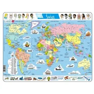Puzzle 107 el. Świat Mapa polityczna Larsen