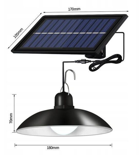 Eko-Light Żyrandol lampa solarna led wisząca sufitowa zewnętrzna + pilot