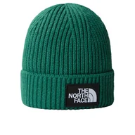 Czapki i chusty sportowe męskie - Czapka The North Face Logo Box Beanie 0A3FJXNL11 - zielona - miniaturka - grafika 1