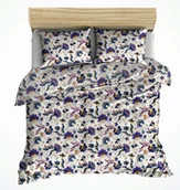 Pościel - pościel bawełna lux 160x200 + 2 poszewka B 384-2 powiew orientu fiolet - miniaturka - grafika 1