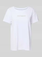 Koszulki i topy damskie - T-shirt z detalem z logo - miniaturka - grafika 1