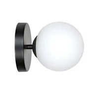 Lampy ścienne - Emibig Lighting czarno-biała lampa ścienna szklana kula BIOR K1 BLACK 1020/K1 nowoczesny minimalistyczny kinkiet 1020/K1 - miniaturka - grafika 1