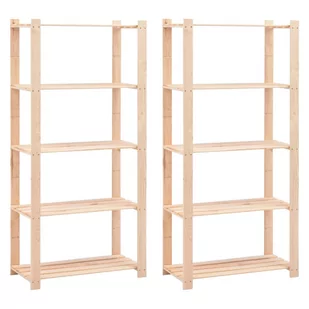 vidaXL Regały z 5 półkami, 2 szt., 80x38x170 cm, sosna, 250 kg 8719883854687 - Szafy i regały magazynowe - miniaturka - grafika 1