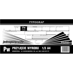 Typograf Druk Przyjęcie Wyrobu Jednopozycyjne PW 1/3 A4 1079 TP042 - Druki akcydensowe - miniaturka - grafika 2