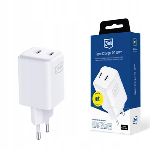 Biała ładowarka sieciowa 3mk Hyper Charger PD 45W GaN QC4+ S-F Charge 2.0 - Ładowarki do telefonów - miniaturka - grafika 1