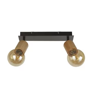 Spinny lampa sufitowa 2xE27 czarna/drewno 50211-2NA - Lampy sufitowe - miniaturka - grafika 1