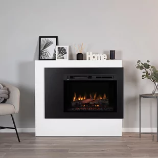 Kominek elektryczny Warmtec Pulmari wkład Dimplex 26" XHD Optiflame - biały mat, czarny - Kominki elektryczne - miniaturka - grafika 3