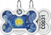 Odblaski i adresówki - Collar WAU DOG SMART ID ADRESÓWKA KOŚĆ LILIE WODNE - miniaturka - grafika 1