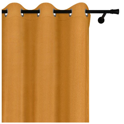 Voppi Żółta elegancka zasłona welurowa na przelotkach 140 x 280 cm zasłona dekoracyjna do domu