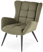 Fotele - Skandynawski oliwkowy fotel uszak - Arveno - miniaturka - grafika 1