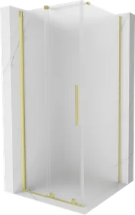 Mexen Velar kabina prysznicowa rozsuwana 100x100 cm, szron, złota szczotkowana - 871-100-100-31-55 - Kabiny prysznicowe - miniaturka - grafika 1