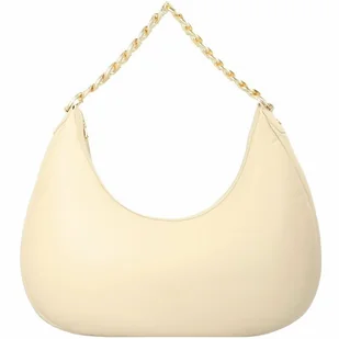 Patrizia Pepe Touch Maxichain Leather Shoulder Bag 52 cm beżowy - Torebki damskie - miniaturka - grafika 1