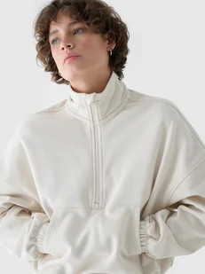 4F Bluza dresowa bez kaptura damska - beżowa XL - Bluzy damskie 4F Bluza dresowa bez kaptura damska - beżowa XL - Bluzy damskie - miniaturka - grafika 1