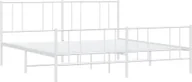 Łóżka - Elior Białe metalowe duże łózko małżeńskie 200x200 cm - Privex - miniaturka - grafika 1