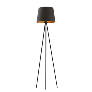 Czarna lampa podłogowa na trójnogu w stylu glamour RENO GOLD - Lampy stojące - miniaturka - grafika 1