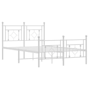 Metalowa rama łóżka z wezgłowiem i zanóżkiem, biała, 120x190 cm Lumarko! - Łóżka - miniaturka - grafika 5