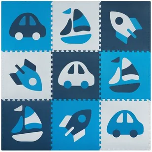 Ricokids Mata piankowa puzzle 180x180cm 9 szt. niebieska 7504 - Maty piankowe - miniaturka - grafika 1