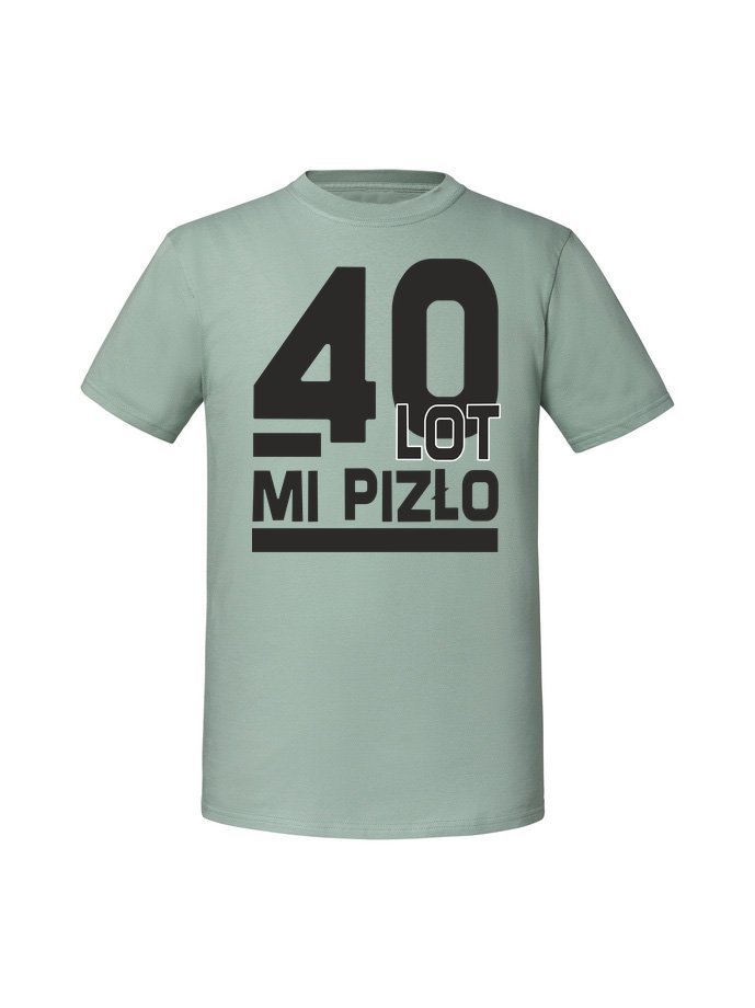 Męska koszulka z nadrukiem - 40 LOT MI PIZŁO Miętowy L