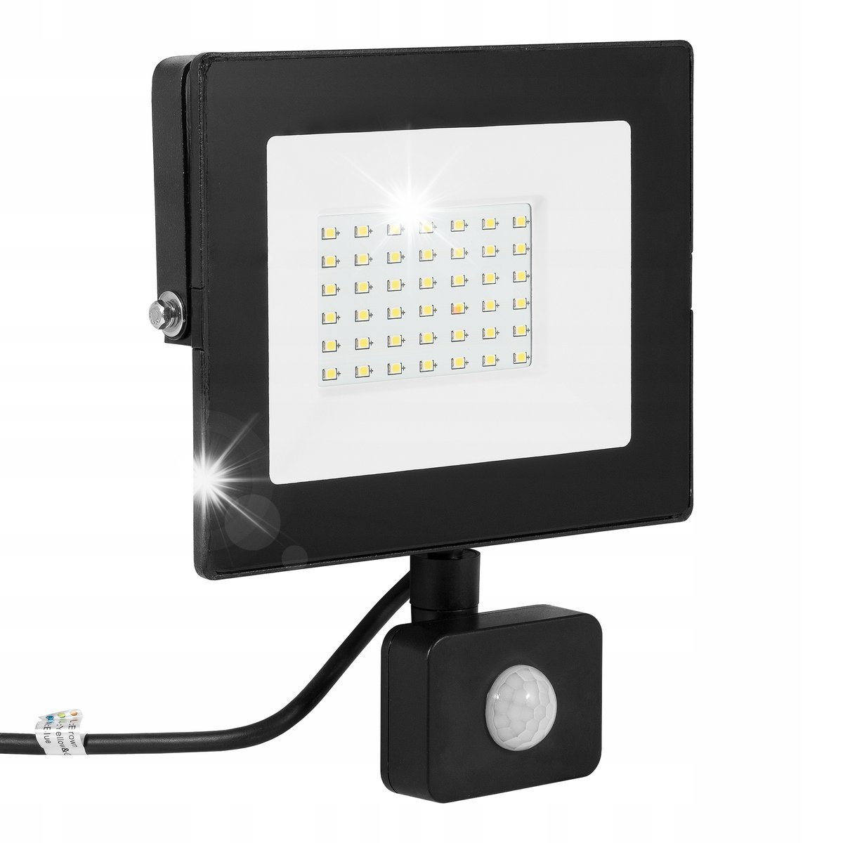 Naświetlacz LED SMD KASTEL 30W 6000K 2500LM IP65 czarny cz. Pir