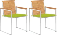 Fotele i krzesła ogrodowe - vidaXL Krzesła ogrodowe z poduszkami, 2 szt., drewno tekowe i stal - miniaturka - grafika 1