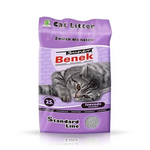 Certech Super Benek Standard Lawenda żwirek dla kota zbrylający 25l 20kg) - Żwirek dla kotów - miniaturka - grafika 1