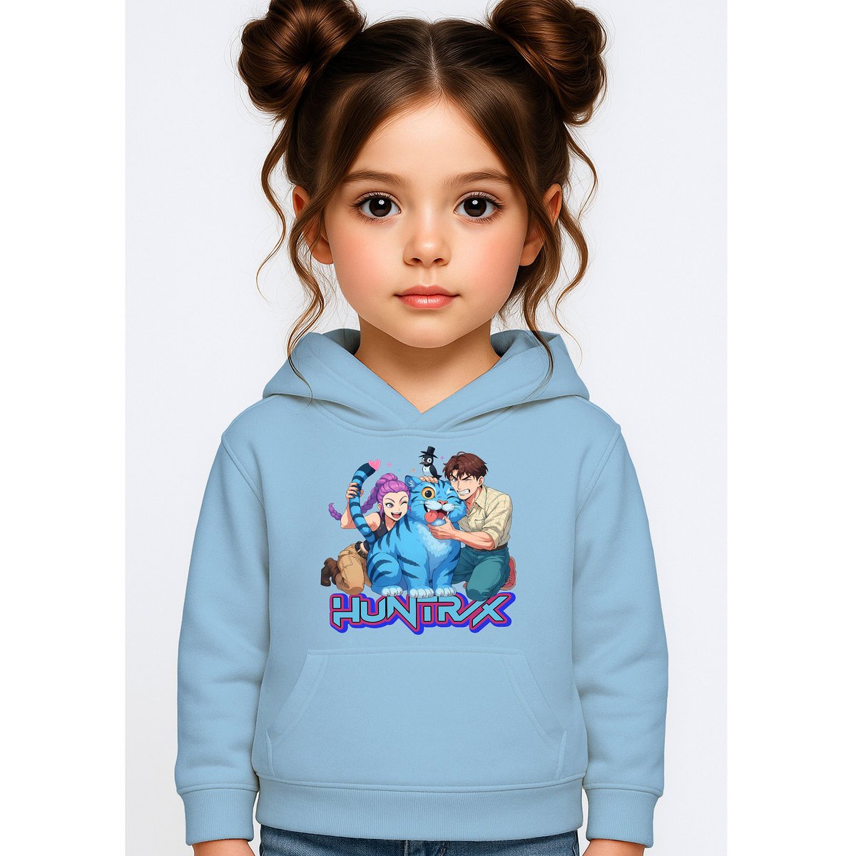 BLUZA DZIECIĘCA KPOP DEMON HUNTERS HUNTRIX 122-128 Z KAPTUREM BAWEŁNIANA