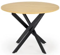 Stoły - Nowoczesny metalowy stół z blatem dąb złoty - Atrogi - miniaturka - grafika 1