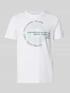 T-shirt o kroju regular fit z dużym napisem z logo - Koszulki męskie - miniaturka - grafika 1