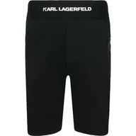 Spodnie i spodenki dla dziewczynek - Karl Lagerfeld Kids Spodenki kolarzówki | Slim Fit - miniaturka - grafika 1