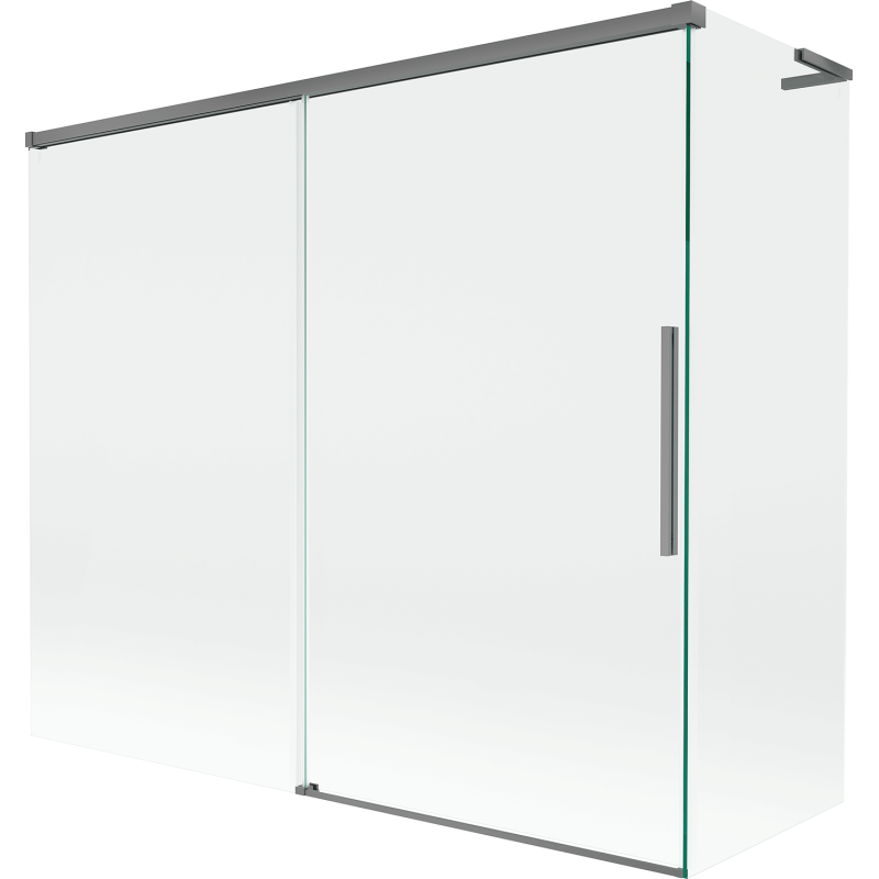 Mexen Rox L parawan nawannowy 2-skrzydłowy rozsuwany 180 + 90 x 150 cm, transparent, gun metal - 8C9L-180-090-95-00