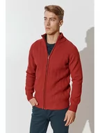 Swetry męskie - TATUUM Kardigan w kolorze czerwonym - miniaturka - grafika 1