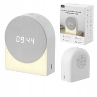 Głośniki przenośne - PRZENOŚNY GŁOŚNIK BLUETOOTH BEZPRZEWODOWY BIAŁY USB LAMPKA ZEGAR MELODIE - miniaturka - grafika 1