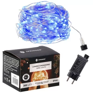 Lampki choinkowe 300 led druciki na prąd niebieski CL0310 - Oświetlenie świąteczne - miniaturka - grafika 1
