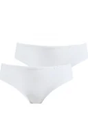 Majtki damskie - Gładkie białe niskie figi damskie (2 pack) LPR 110 - miniaturka - grafika 1