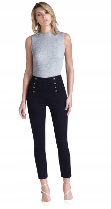 GUESS JEANSY Z GUZIKAMI CZARNE RURKI 25 2A1G5_B1*