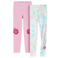 Spodnie i spodenki dla dziewczynek - Cool Club, Legginsy dziewczęce, mix, SmileyWorld, zestaw, 2 szt. - miniaturka - grafika 1