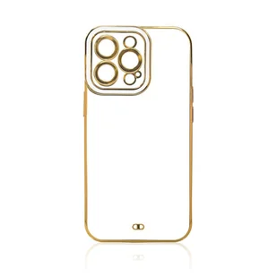 Fashion Case etui do iPhone 12 Pro żelowy pokrowiec ze złotą ramką biały - Etui i futerały do telefonów - miniaturka - grafika 3